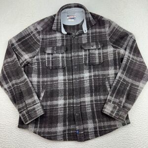 johnnie-O Gray Plaid Shirt Jacket